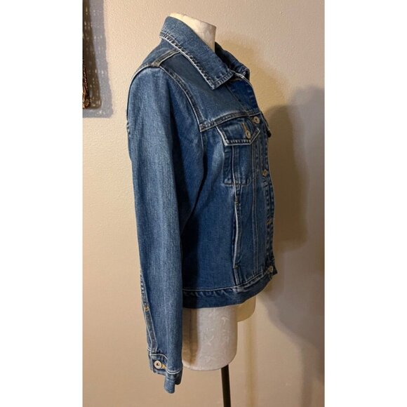 Eddie Bauer Womens Jacket Blue S Small Jean Cotton Denim Classic Washable - Picture 9 of 9